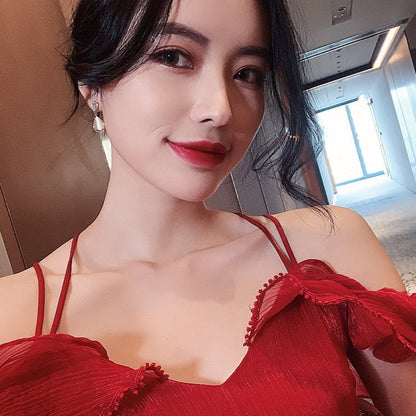 Korean Crystal Sparking Diamond Pearl Drop Earring for Women Gold