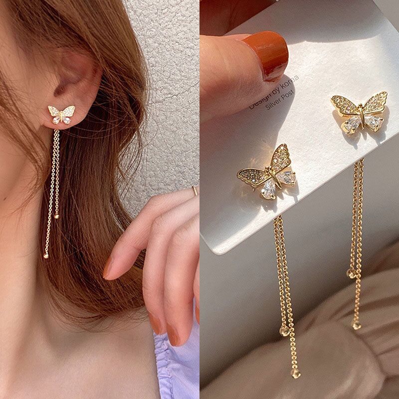 Korean long Butterfly Earring