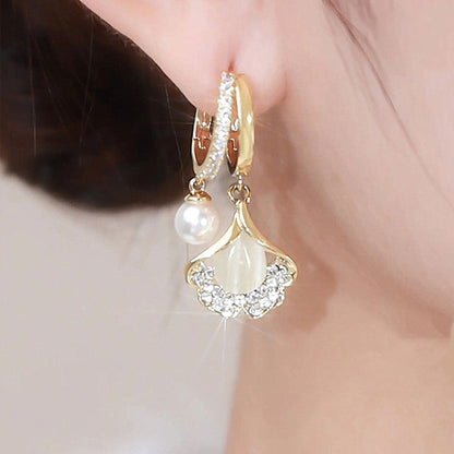 Korean beautiful pearl zircon earring