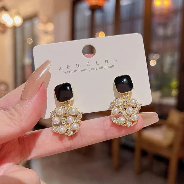 Natural Pearl Earrings Luxury Unique Versatile Hanging Drip Wrap Stud Earrings Party Wed Unusual Jewelry