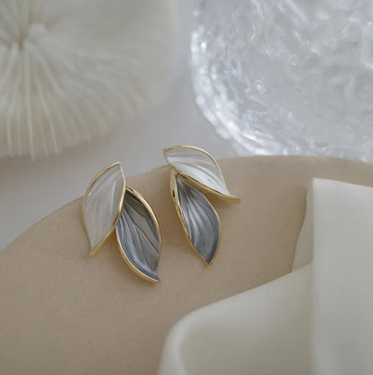 Korean Unique Beautiful Leaf Design Earring3