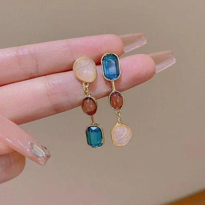Korean Beautifull Multicolor Stone Earrings For Women