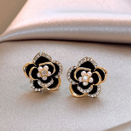Korean beautifull flowere zircnon stone earring