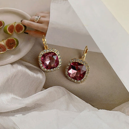 Korean Luxurious Purple Drop Zirconia Earring3