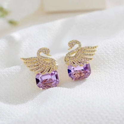 Korean luxurious cute Crystal earring