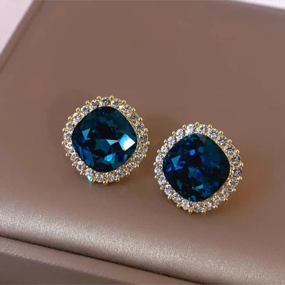 koreran luxurious Blue stone Beautiful stud Earring3