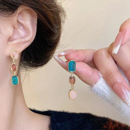 Korean Beautifull Multicolor Stone Earrings For Women