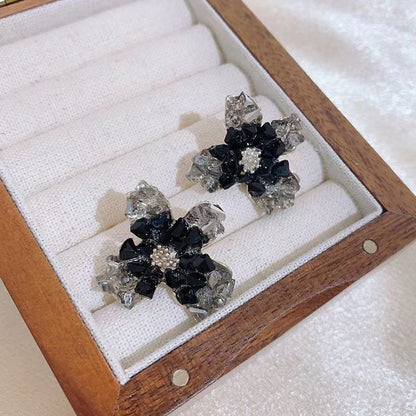 Korean stone Luxurious black Earring