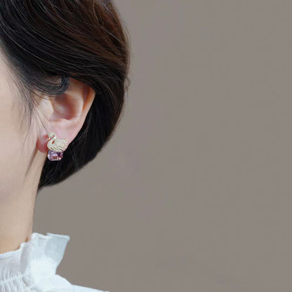 Korean luxurious cute Crystal earring