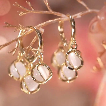 Korean luxurious Crystal Gold Drop Earring3