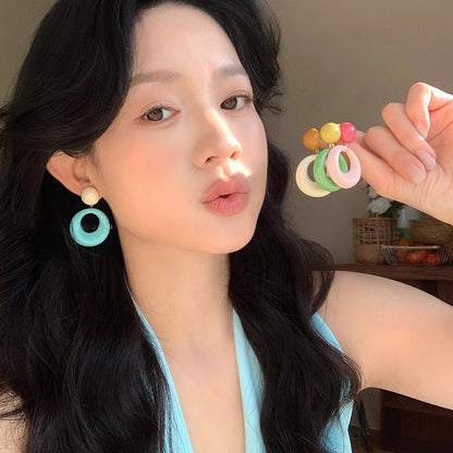 Korean beautiful Unique circle earring