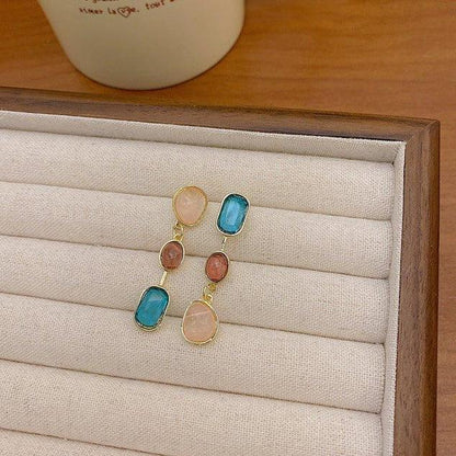 Korean Beautifull Multicolor Stone Earrings For Women