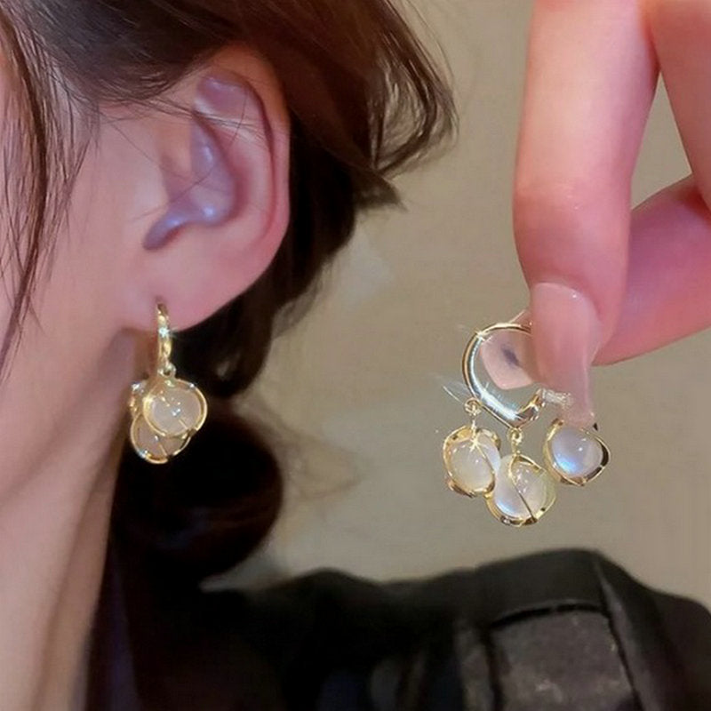 Korean luxurious Crystal Gold Drop Earring3