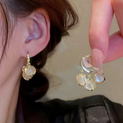 Korean luxurious Crystal Gold Drop Earring3
