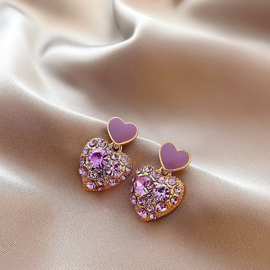 Korean Purple Heart Earring
