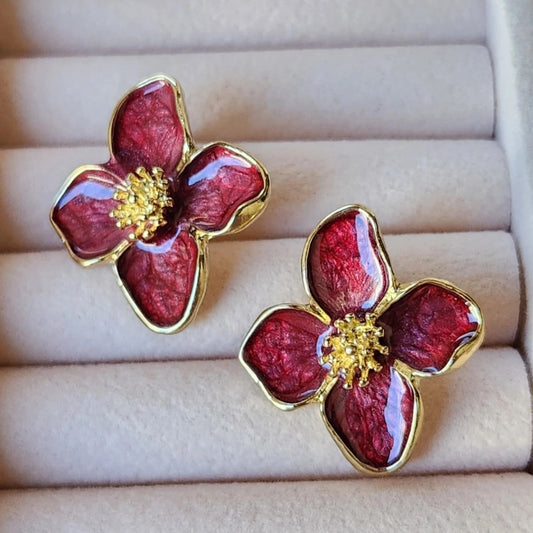 Korean Flower Luxurious Earring