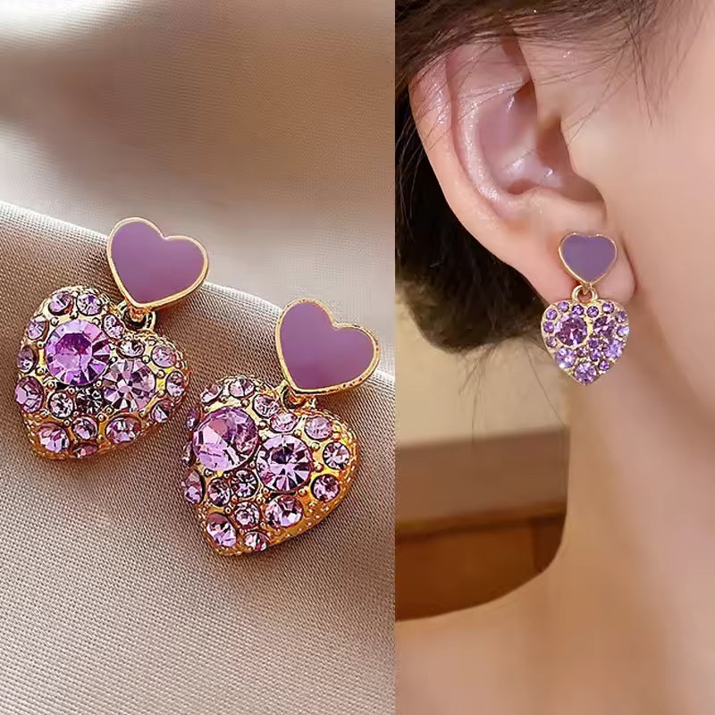 Korean Purple Heart Earring