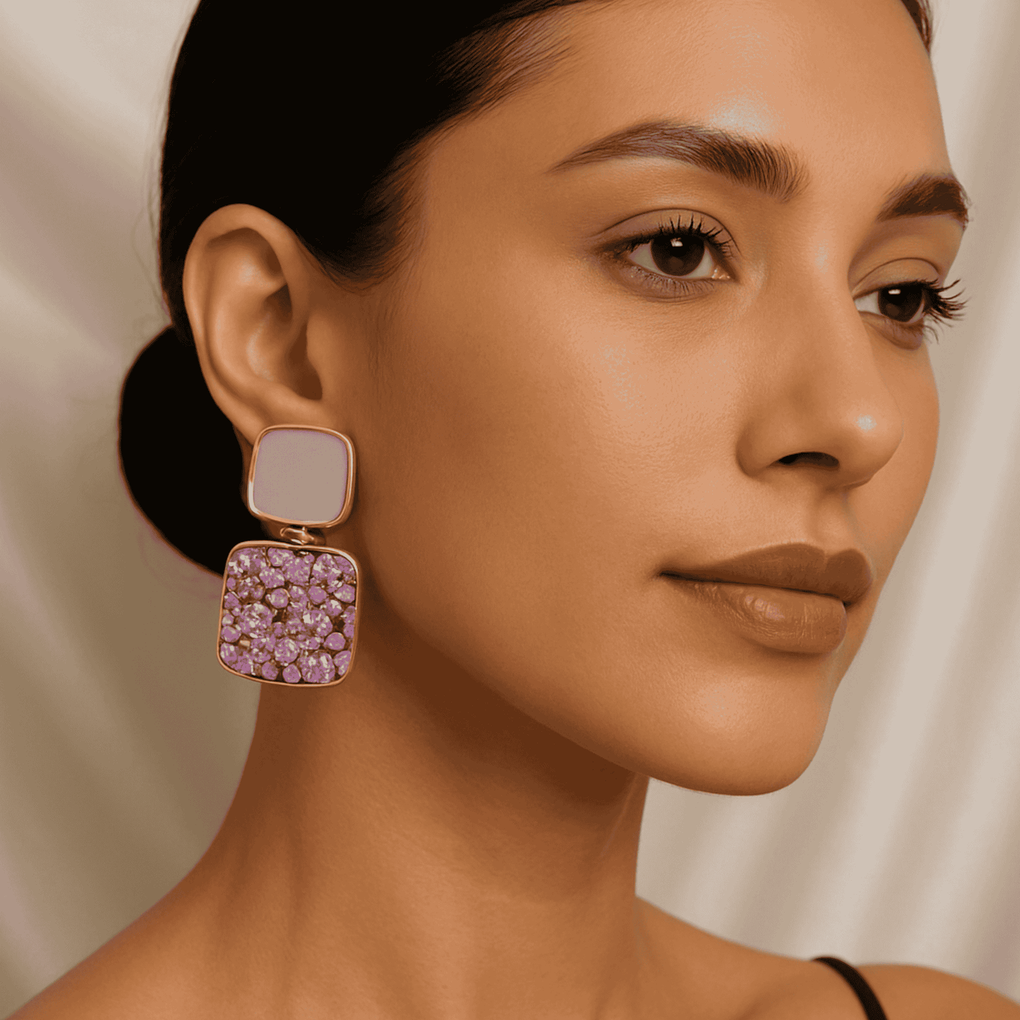 Cute Sparkling Purple Diamond Crystal Beautifull Stud Earrings3