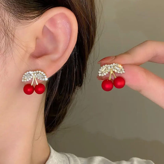 Korean cute red premium Earring