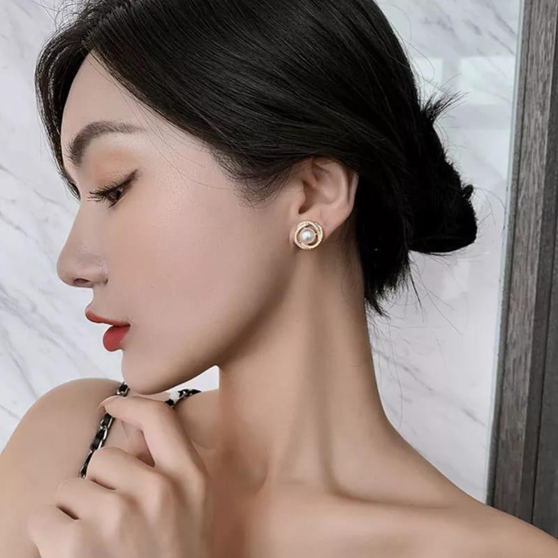 Korean Kold Zirconia Stud Earring