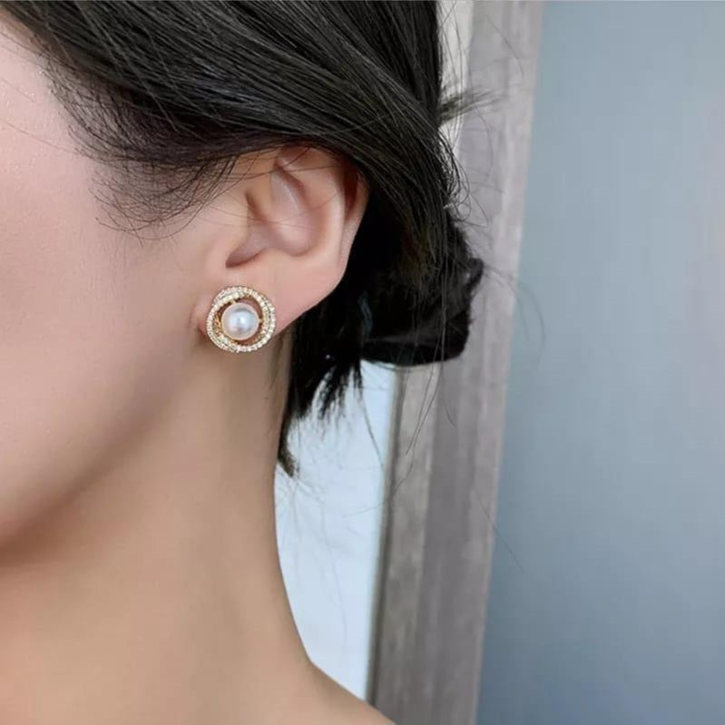 Korean Kold Zirconia Stud Earring