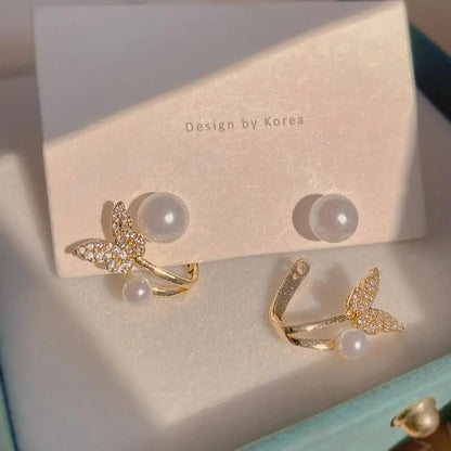 korean cute zirconia Butterfly earring