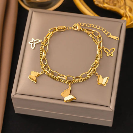 korean Anti-Tarnish Butterfly Bracelet
