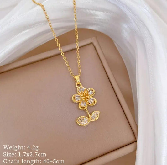 Korean beautiful flower anti-tarnish Pendant