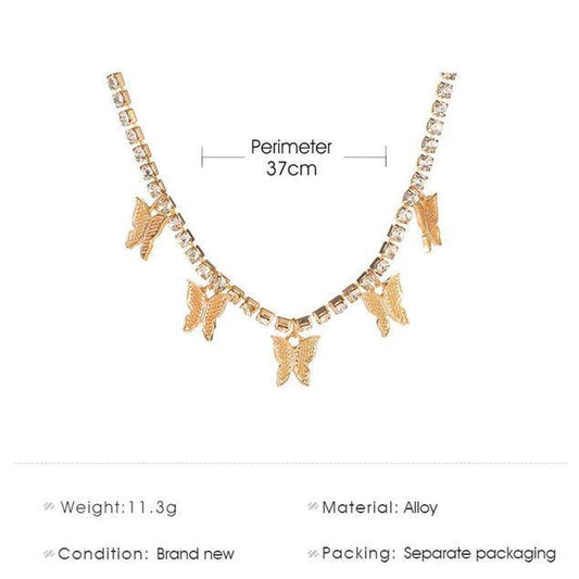 Korean Luxury Beautiful Style Gold Butterfly Pendant Necklace