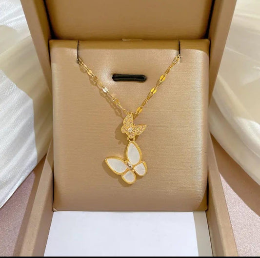 korean butterfly Anti-Tarnish Pendant