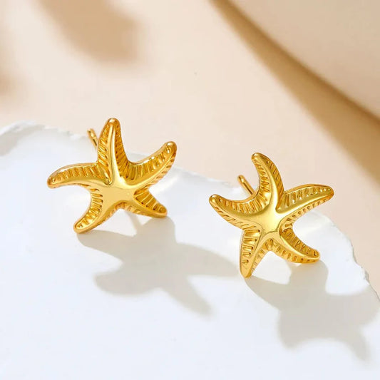 korean cute anti tarnish star earring