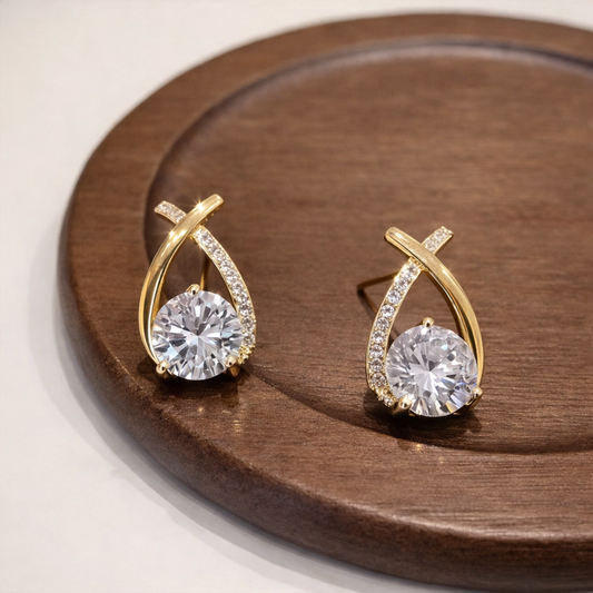 Diamond minimal earrings
