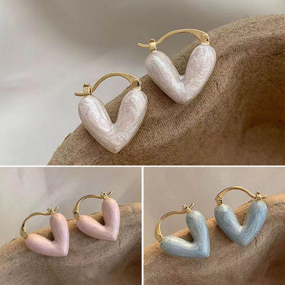 Korean beautiful pink heart Earring