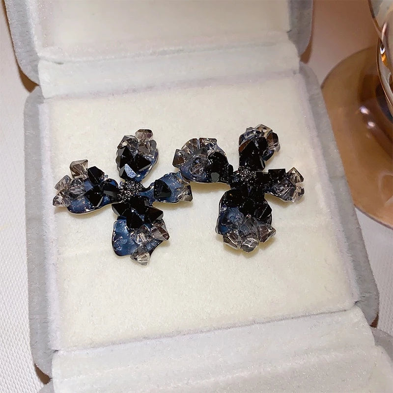 Korean stone Luxurious black Earring