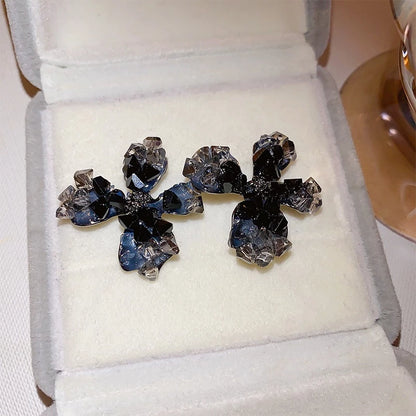 Korean stone Luxurious black Earring