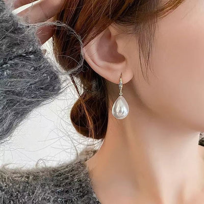 Korean Zirconia pearl drop earring