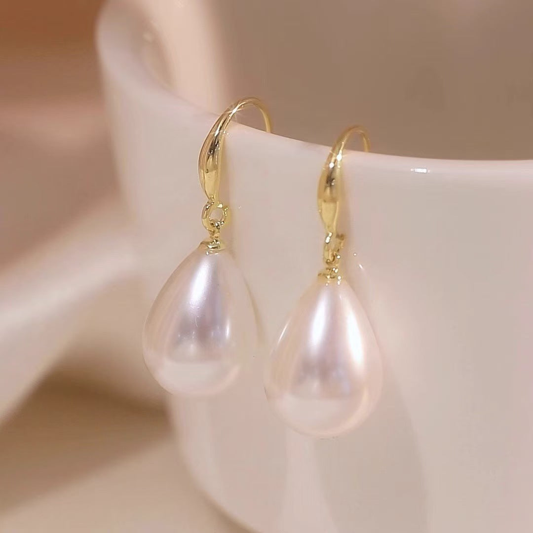 Korean Zirconia pearl drop earring