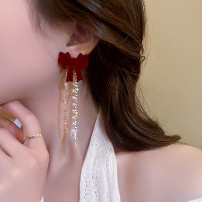 Korean red and gold drop Earring3