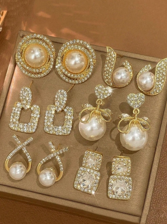 Diamond & Pearl Decor French Luxurious Elegant Ear