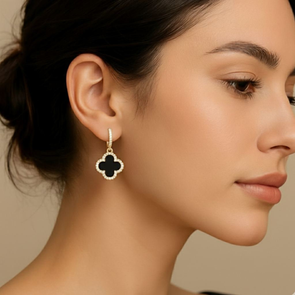 Korean Luxurious Stone Zirconia Gold Earring