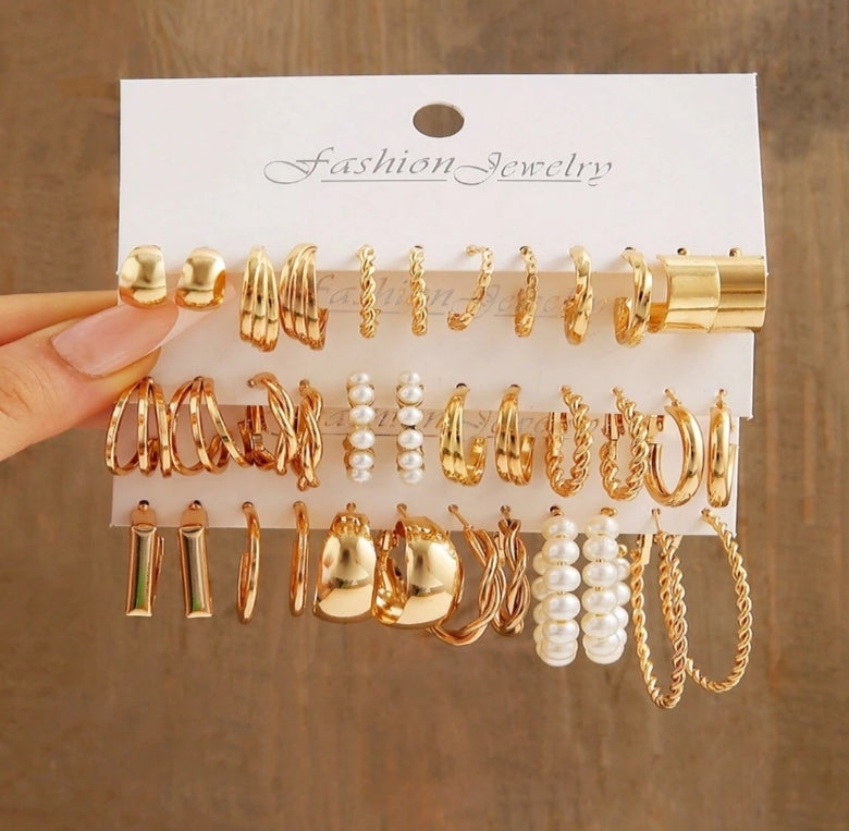 18pairs Fashionable Simple Earrings Set For Women