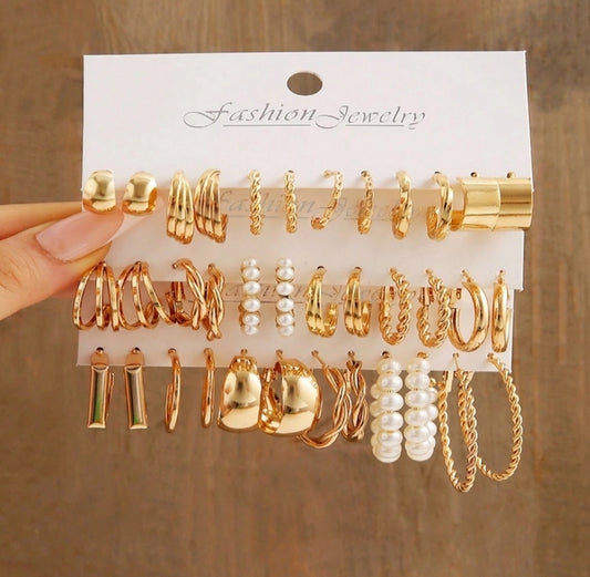 18pairs Fashionable Simple Earrings Set For Women