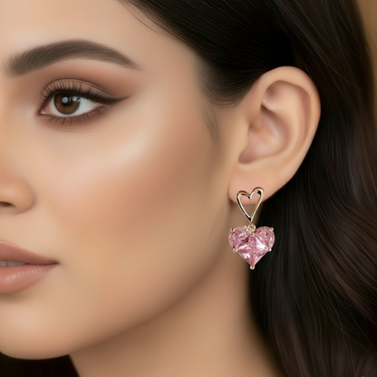 Korean Luxurious Diamond Heart Earring