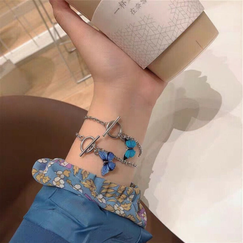 Korean Beautiful Blue Butterfly Bracelet