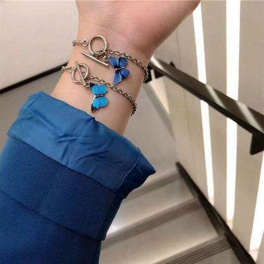 Korean Beautiful Blue Butterfly Bracelet