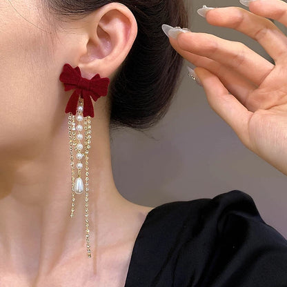 Korean red and gold drop Earring3