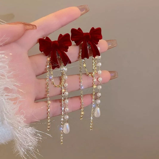 Korean red and gold drop Earring3